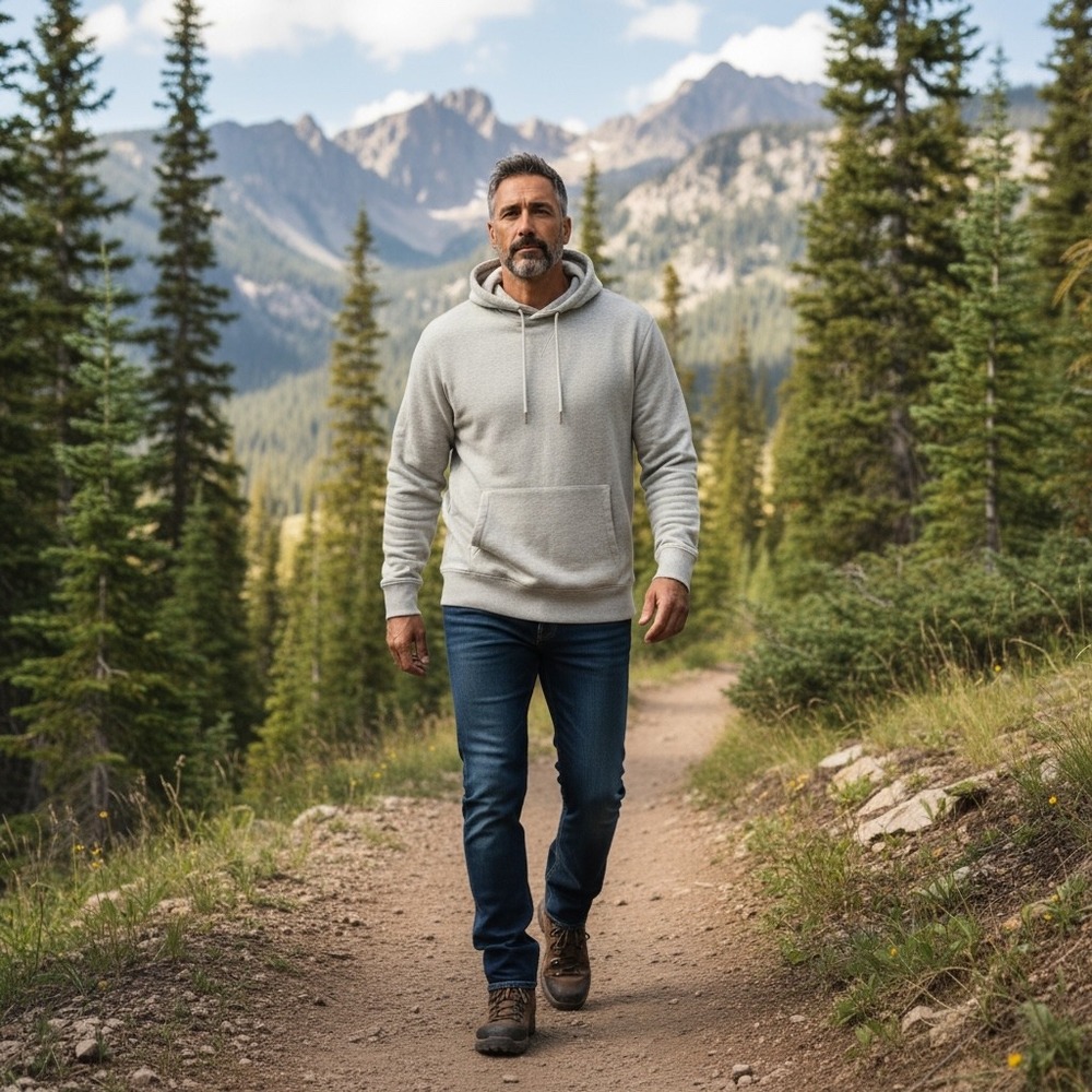 All In Motion Mens Oatmeal Heather Fleece Hoodie Pullover Sweatshirt M F16815507